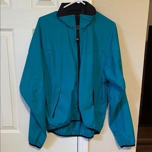 Vintage Helly Hansen Teal Windbreaker Jacket – Retro Outdoor Style – Sz Latge